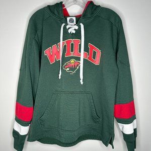 NHL Men's Size M (38/40) Green Minnesota Wild Hockey Fleece Hoodie